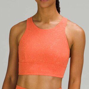 Lululemon Wunder Train Long-Line Bra - Crunch Warm Coral